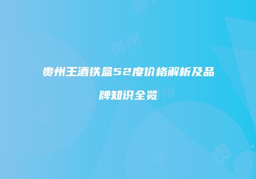贵州王酒铁盒52度价格解析及品牌知识全览