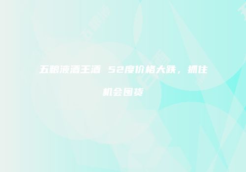 五粮液酒王酒 52度价格大跌，抓住机会囤货