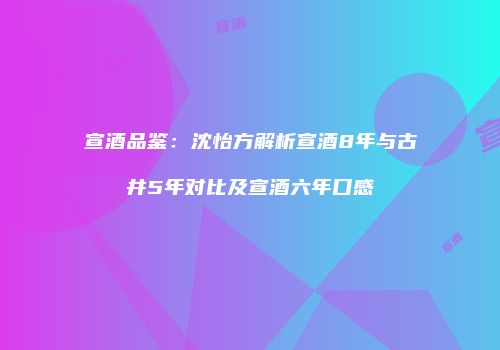 宣酒品鉴：沈怡方解析宣酒8年与古井5年对比及宣酒六年口感