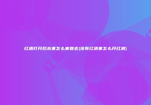 红酒打开后木塞怎么塞回去(没有红酒塞怎么开红酒)