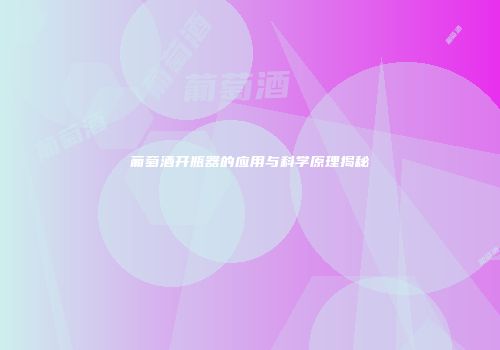 葡萄酒开瓶器的应用与科学原理揭秘