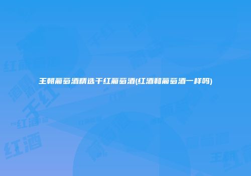 王朝葡萄酒精选干红葡萄酒(红酒和葡萄酒一样吗)