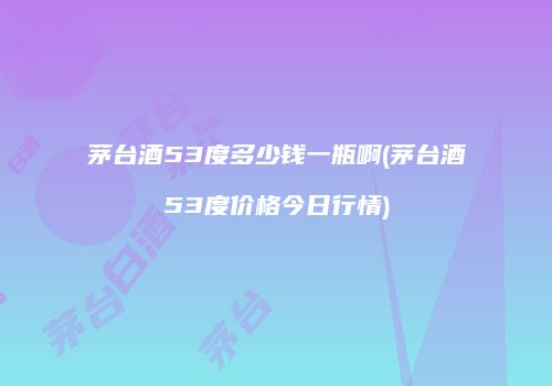 茅台酒53度多少钱一瓶啊(茅台酒53度价格今日行情)