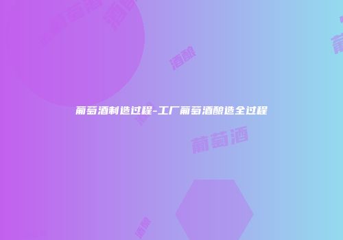 葡萄酒制造过程-工厂葡萄酒酿造全过程