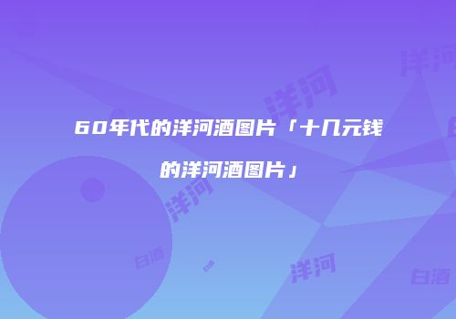 60年代的洋河酒图片「十几元钱的洋河酒图片」