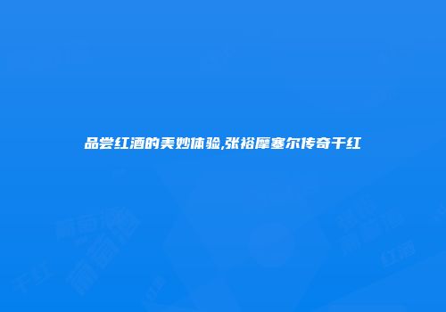 品尝红酒的美妙体验,张裕摩塞尔传奇干红