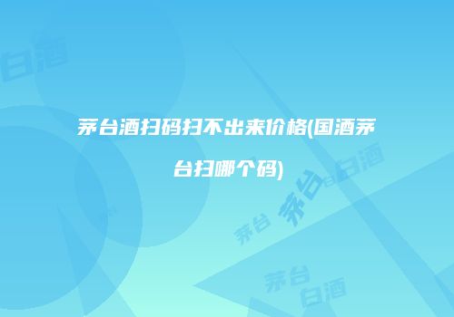 茅台酒扫码扫不出来价格(国酒茅台扫哪个码)