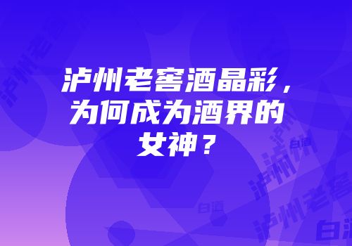泸州老窖酒晶彩，为何成为酒界的女神？
