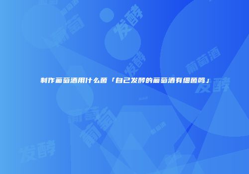 制作葡萄酒用什么菌「自己发酵的葡萄酒有细菌吗」