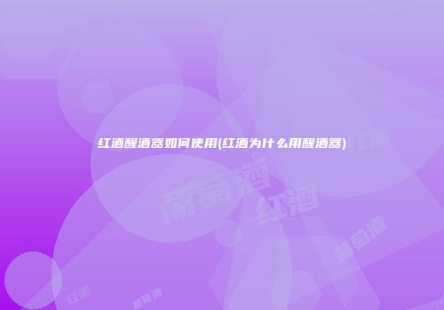 红酒醒酒器如何使用(红酒为什么用醒酒器)