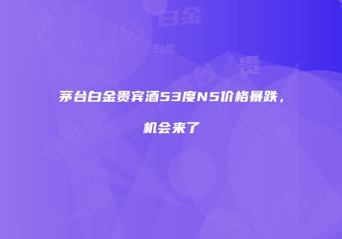 茅台白金贵宾酒53度N5价格暴跌，机会来了