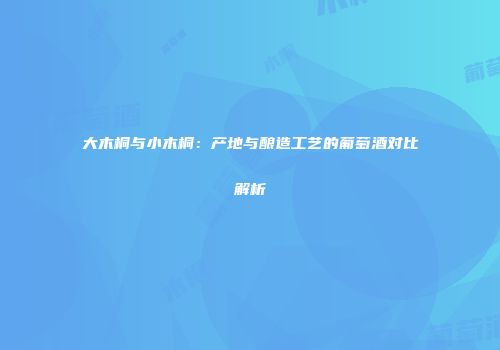大木桐与小木桐：产地与酿造工艺的葡萄酒对比解析