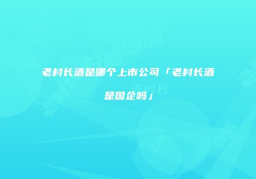 老村长酒是哪个上市公司「老村长酒是国企吗」
