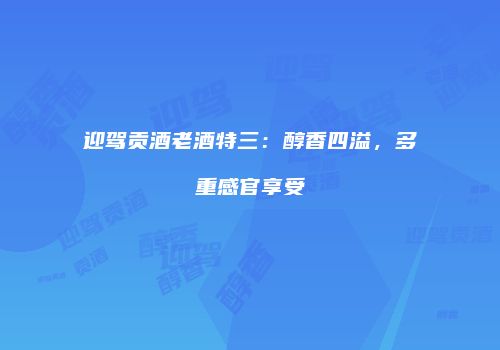 迎驾贡酒老酒特三：醇香四溢，多重感官享受
