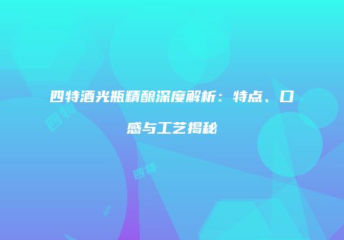 四特酒光瓶精酿深度解析：特点、口感与工艺揭秘