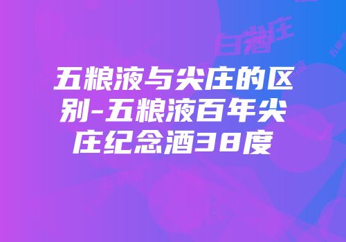 五粮液与尖庄的区别-五粮液百年尖庄纪念酒38度