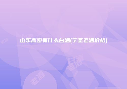 山东高密有什么白酒(字圣老酒价格)