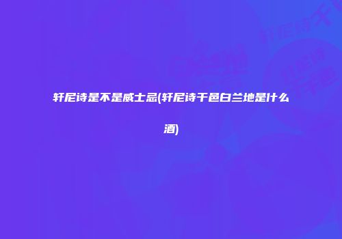 轩尼诗是不是威士忌(轩尼诗干邑白兰地是什么酒)