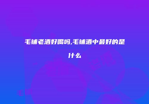 毛铺老酒好喝吗,毛铺酒中最好的是什么