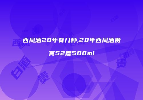 西凤酒20年有几种,20年西凤酒贵宾52度500ml