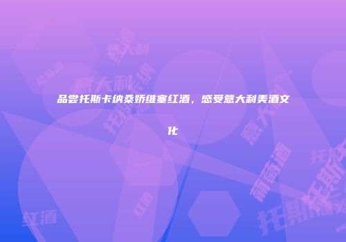 品尝托斯卡纳桑娇维塞红酒，感受意大利美酒文化