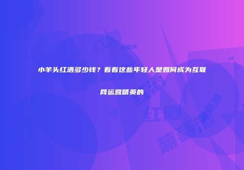 小羊头红酒多少钱？看看这些年轻人是如何成为互联网运营精英的