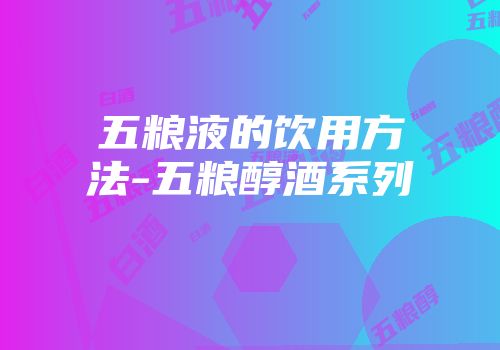五粮液的饮用方法-五粮醇酒系列