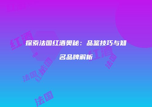 探索法国红酒奥秘：品鉴技巧与知名品牌解析