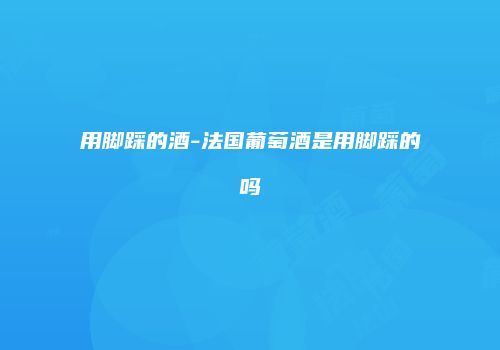 用脚踩的酒-法国葡萄酒是用脚踩的吗