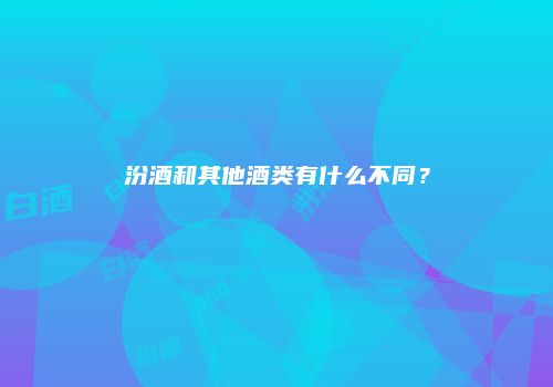 汾酒和其他酒类有什么不同？