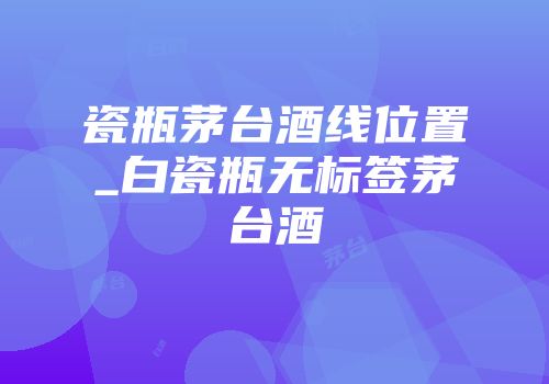 瓷瓶茅台酒线位置_白瓷瓶无标签茅台酒