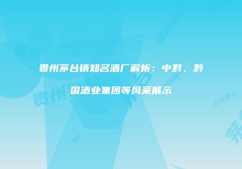 贵州茅台镇知名酒厂解析：中黔、黔国酒业集团等风采展示