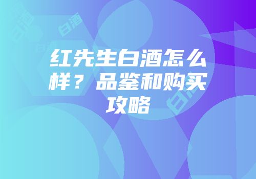 红先生白酒怎么样？品鉴和购买攻略