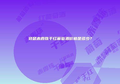袋鼠赤霞珠干红葡萄酒价格是多少？
