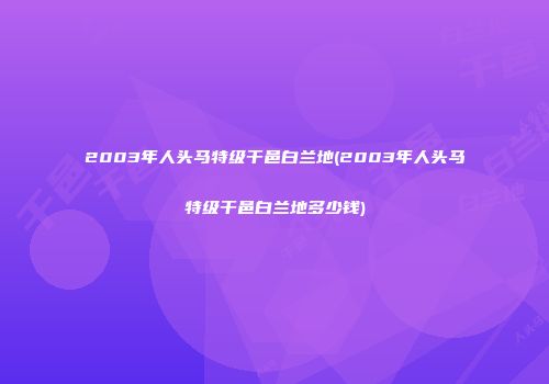2003年人头马特级干邑白兰地(2003年人头马特级干邑白兰地多少钱)