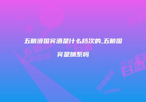 五粮液国宾酒是什么档次的,五粮国宾是嫡系吗