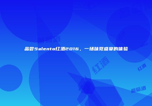 品尝Salento红酒2016，一场味觉盛宴的体验