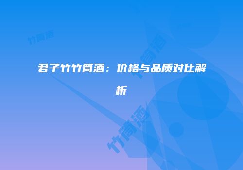 君子竹竹筒酒：价格与品质对比解析