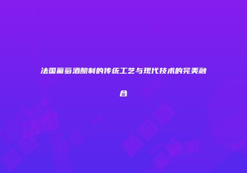 法国葡萄酒酿制的传统工艺与现代技术的完美融合
