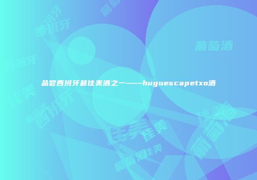 品尝西班牙最佳美酒之一——huguescapetxo酒