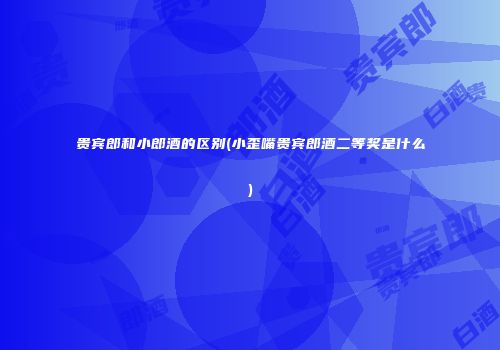 贵宾郎和小郎酒的区别(小歪嘴贵宾郎酒二等奖是什么)
