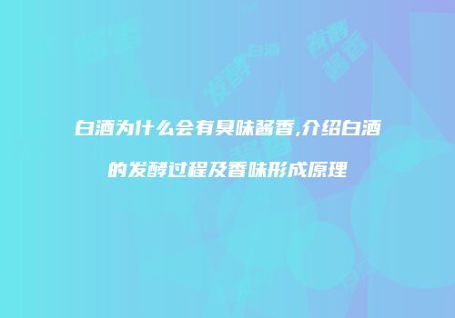 白酒为什么会有臭味酱香,介绍白酒的发酵过程及香味形成原理