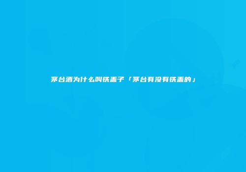 茅台酒为什么叫铁盖子「茅台有没有铁盖的」