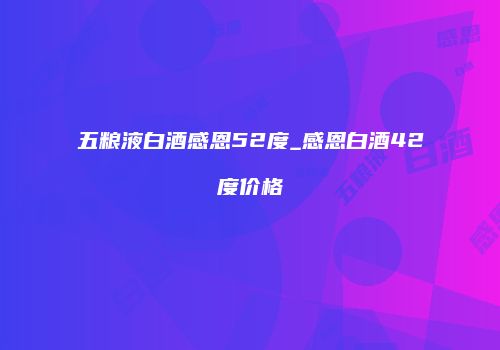 五粮液白酒感恩52度_感恩白酒42度价格