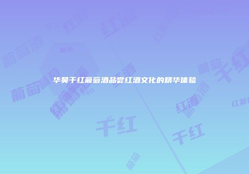 华昊干红葡萄酒品尝红酒文化的精华体验