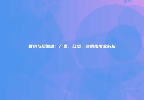 香槟与起泡酒：产区、口感、饮用指南全解析