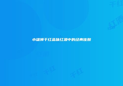 小雄狮干红品味红酒中的经典佳酿