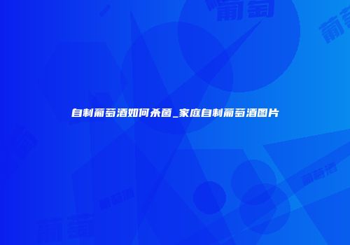 自制葡萄酒如何杀菌_家庭自制葡萄酒图片