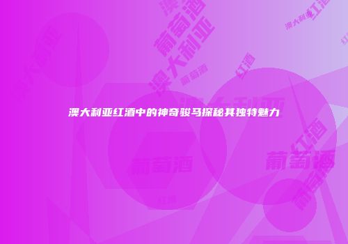 澳大利亚红酒中的神奇骏马探秘其独特魅力