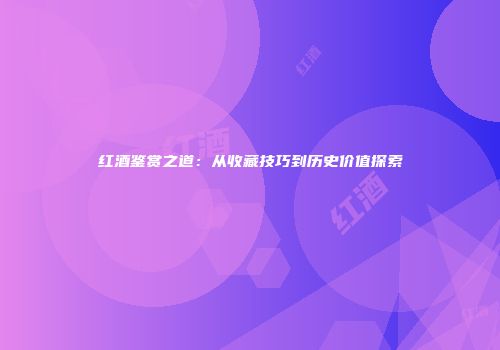 红酒鉴赏之道：从收藏技巧到历史价值探索